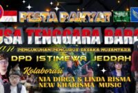 Pengukuhan Sasaka Nusantara DPD Istimewa Kota Jeddah akan digelar 6 Februari 2026. Dirangkai pesta rakyat dan temu kangen warga Lombok di Arab Saudi, ini susunan lengkap pengurusnya.