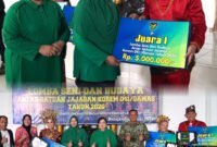 Kodim 0408 Bengkulu Selatan berhasil meraih juara pertama dalam Perlombaan Seni dan Budaya Antar Satuan Korem 041/Gamas Tahun 2026 yang berlangsung meriah di Bengkulu.