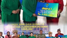Kodim 0408 Bengkulu Selatan berhasil meraih juara pertama dalam Perlombaan Seni dan Budaya Antar Satuan Korem 041/Gamas Tahun 2026 yang berlangsung meriah di Bengkulu.