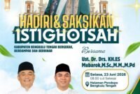 KH ES Mubarok asal Jawa Barat akan hadir dalam HUT ke-18 Bengkulu Tengah membawa pesan persatuan, kebersamaan, dan semangat gotong royong untuk kemajuan daerah.